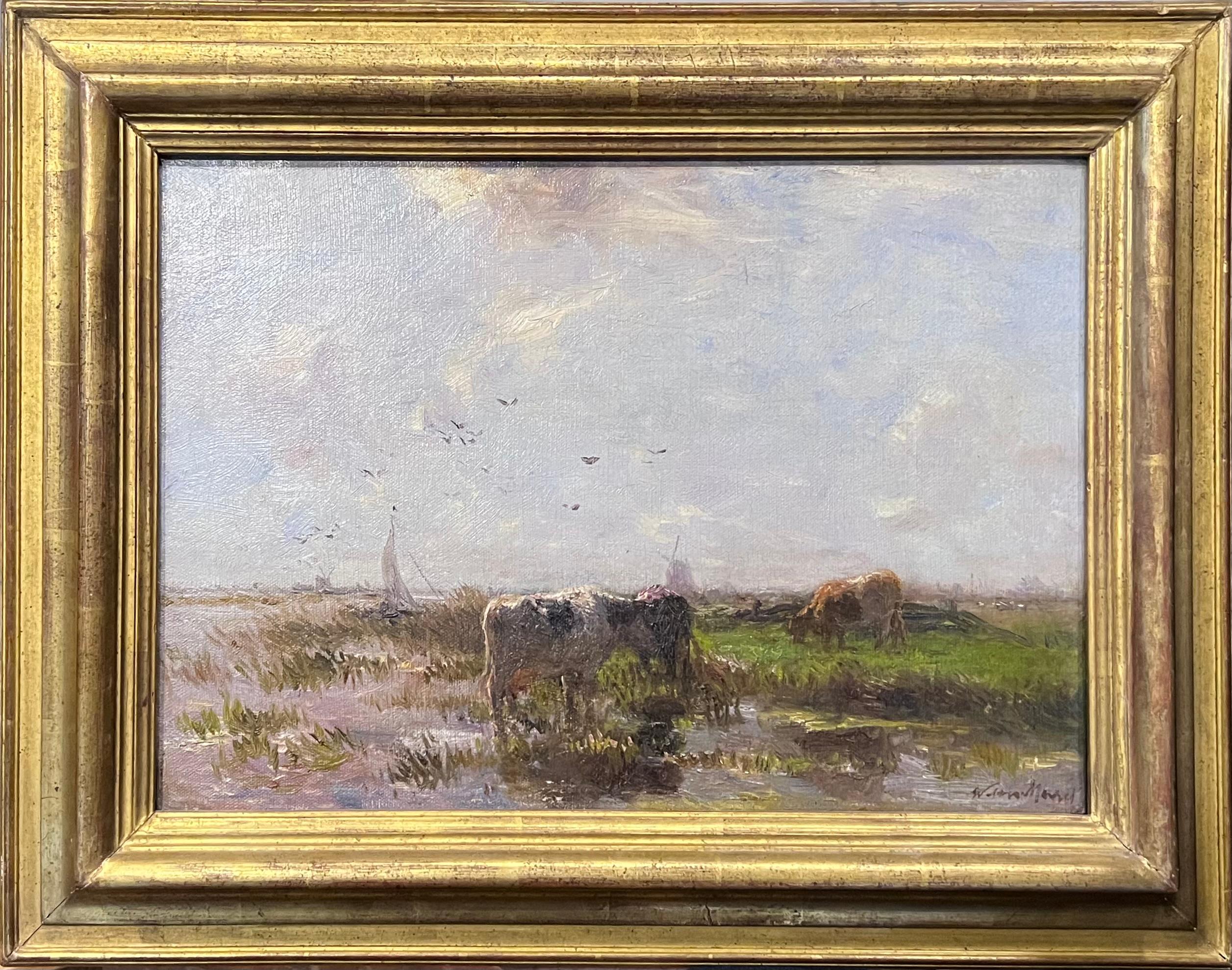 Vaches dans un pré - Impressionist Painting by Willem Maris