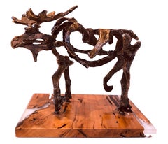 Moose #4 (Bronze, texture, majestic, strength, nature, tabletop) 
