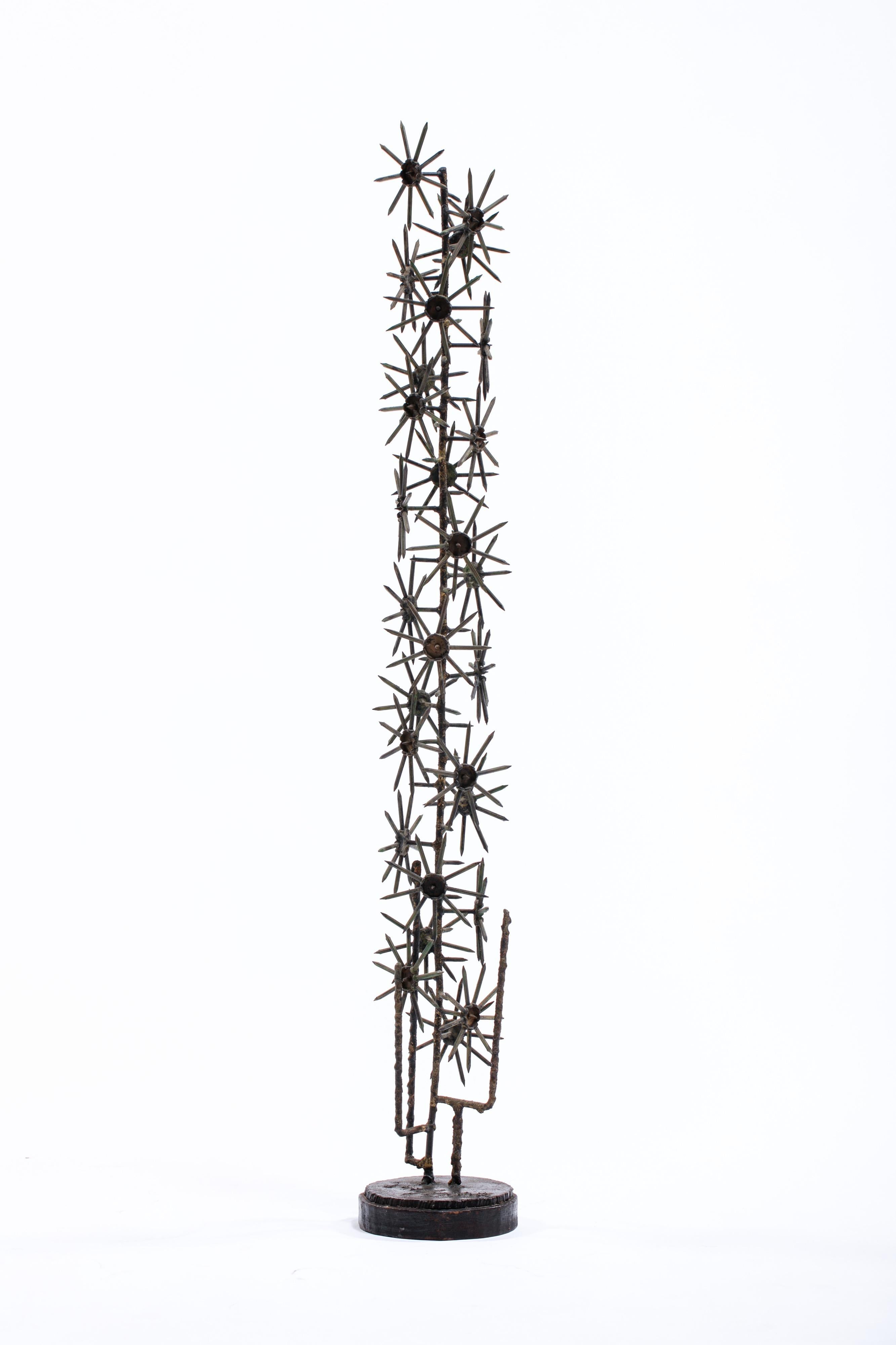 Simon Ybarra Brutalist Sculpture Signed and Dated, 1964 1