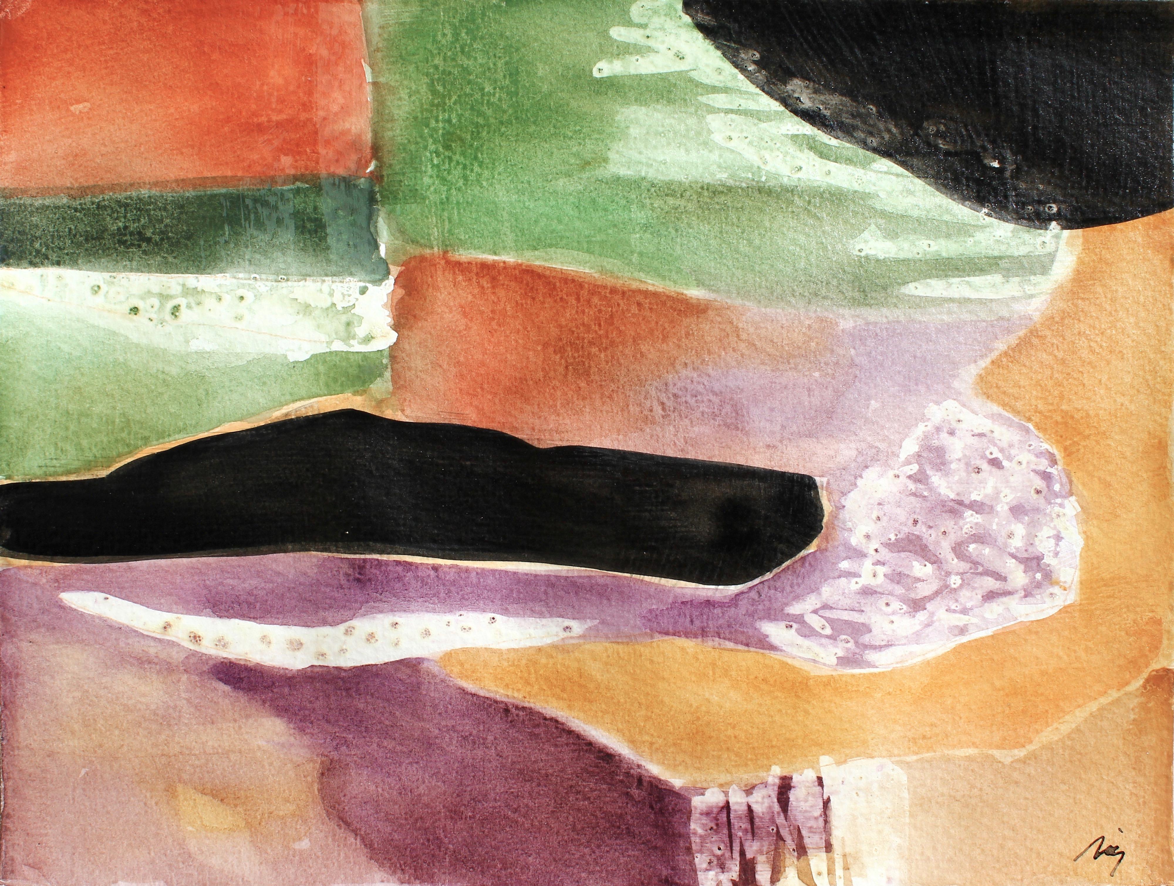 Abstract Painting di Simona Gocan - Un viaggio visivo: Paesaggio #5, Pittura Espressionista Astratta Contemporanea