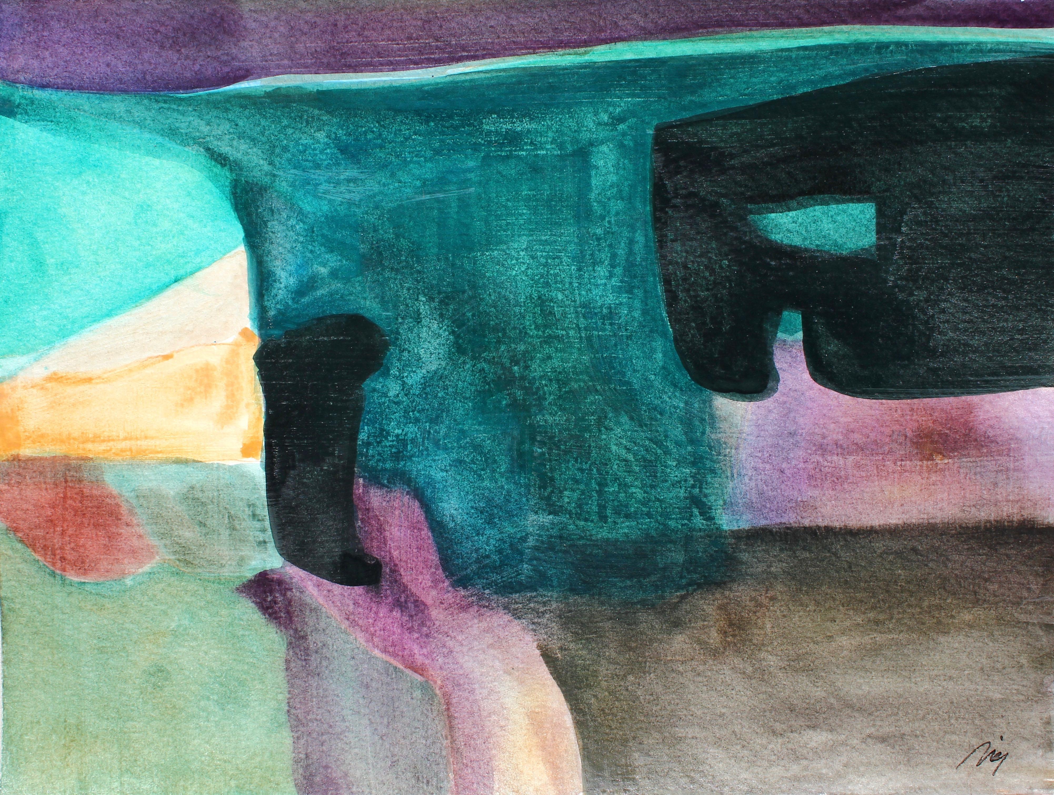 Un viaggio visivo: Paesaggio #6, Pittura espressionista astratta contemporanea