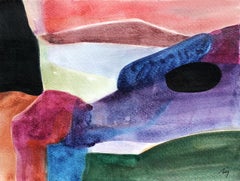 A Visual Journey : Landscape #8, peinture expressionniste abstraite contemporaine