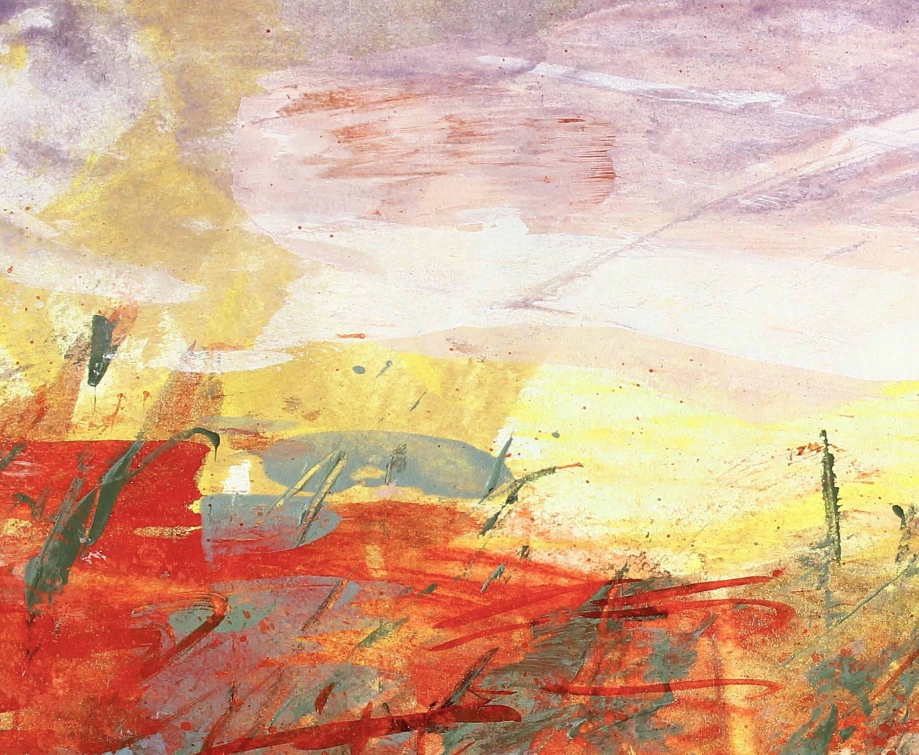 Paysage désertique n°4, peinture de paysage expressionniste abstrait contemporaine signée - Painting de Simona Gocan