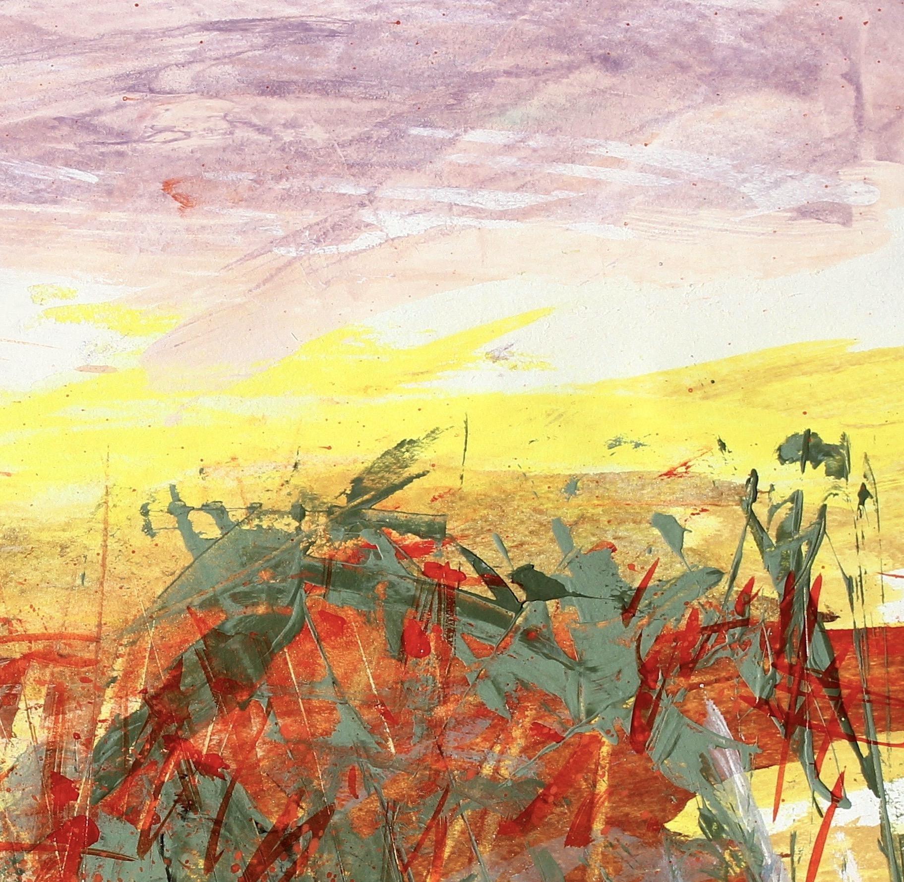Paysage désertique n°4, peinture de paysage expressionniste abstrait contemporaine signée - Expressionnisme abstrait Painting par Simona Gocan