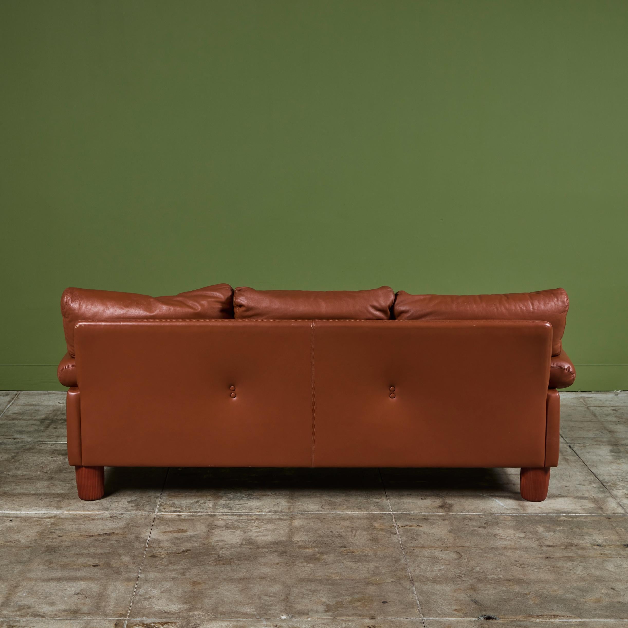 Simona Leather Sofa by Ferdinando Buzzi for Brunati 3