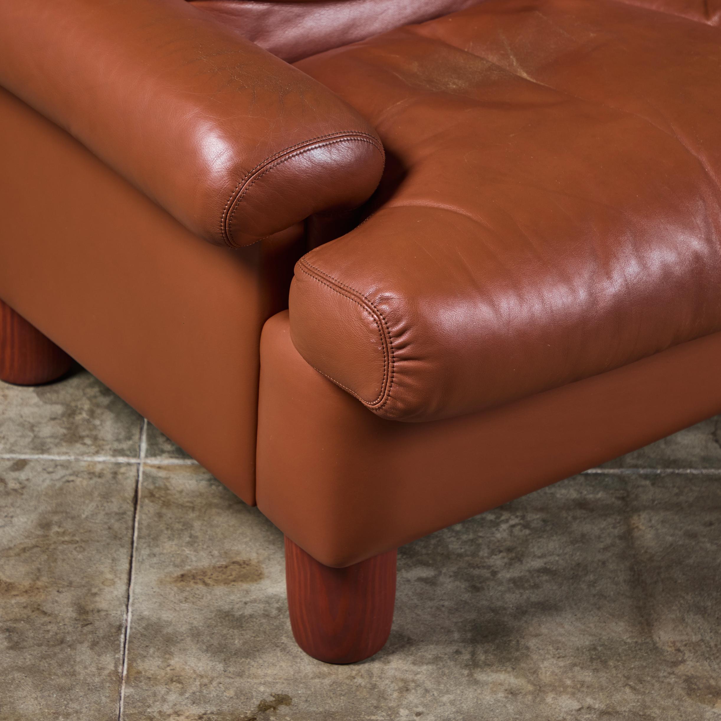 Simona Leather Sofa by Ferdinando Buzzi for Brunati 5