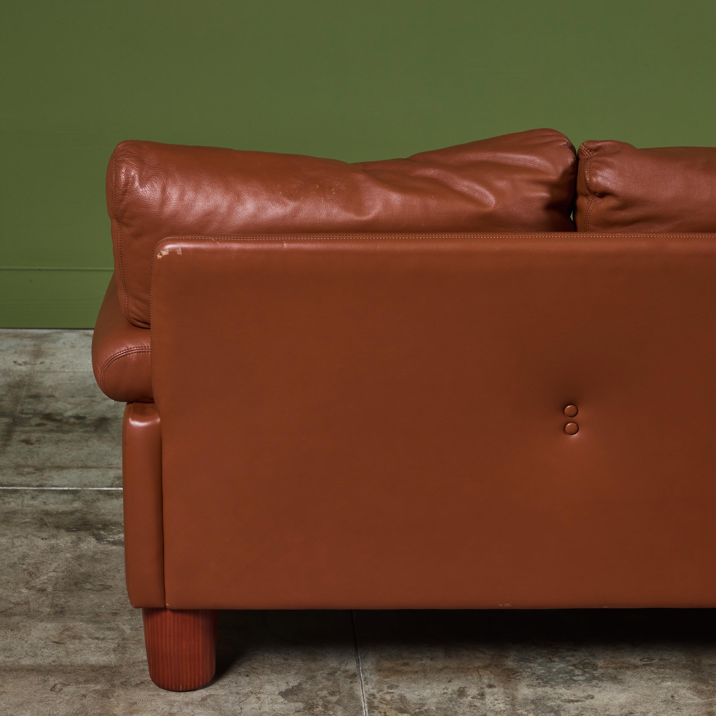 Simona Leather Sofa by Ferdinando Buzzi for Brunati 7
