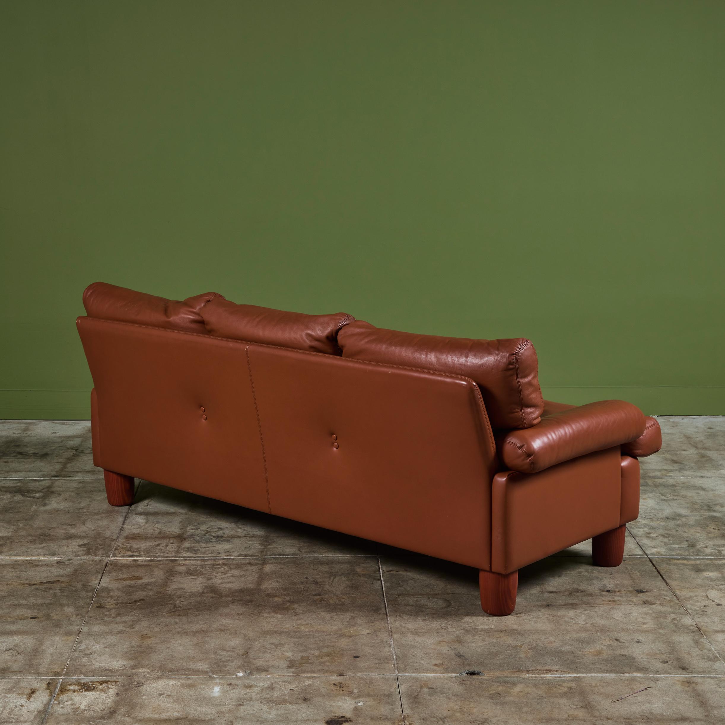 Simona Leather Sofa by Ferdinando Buzzi for Brunati 2