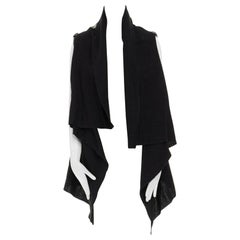 SIMONA TAGLIAFERRI gilet in lino drappeggiato in pelle pitonata nera argento M