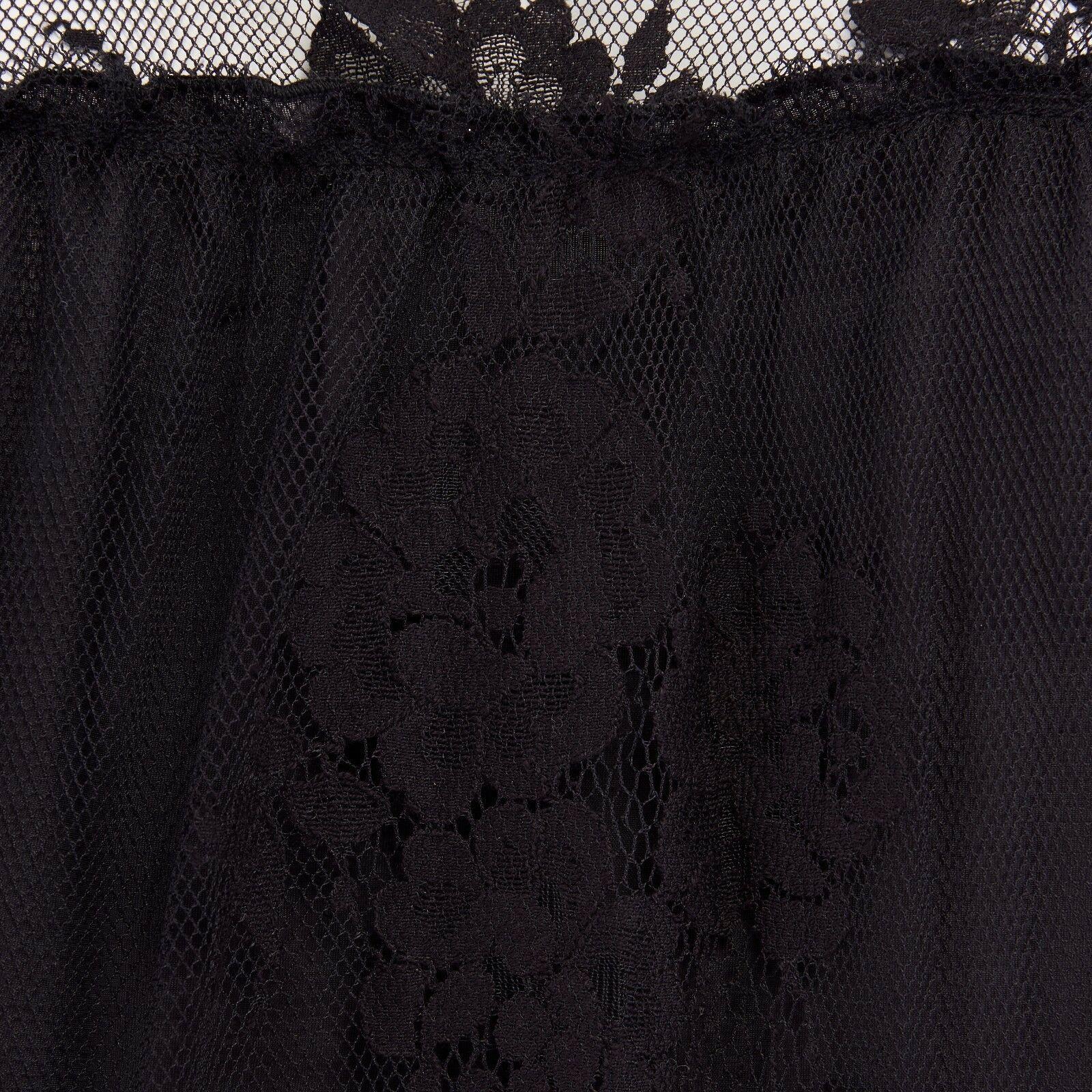 SIMONE BARBIERI TWIN-SET black floral lace short sleeve lined mini dress M 4
