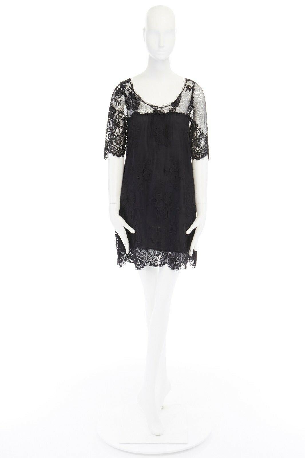 SIMONE BARBIERI TWIN-SET black floral lace short sleeve lined mini dress M 
Reference: WEYN/A00043 
Brand: Simona Barbieri 
Material: Cotton 
Color: Black 
Pattern: Other 

CONDITION: 
Condition: Excellent, this item was pre-owned and is in