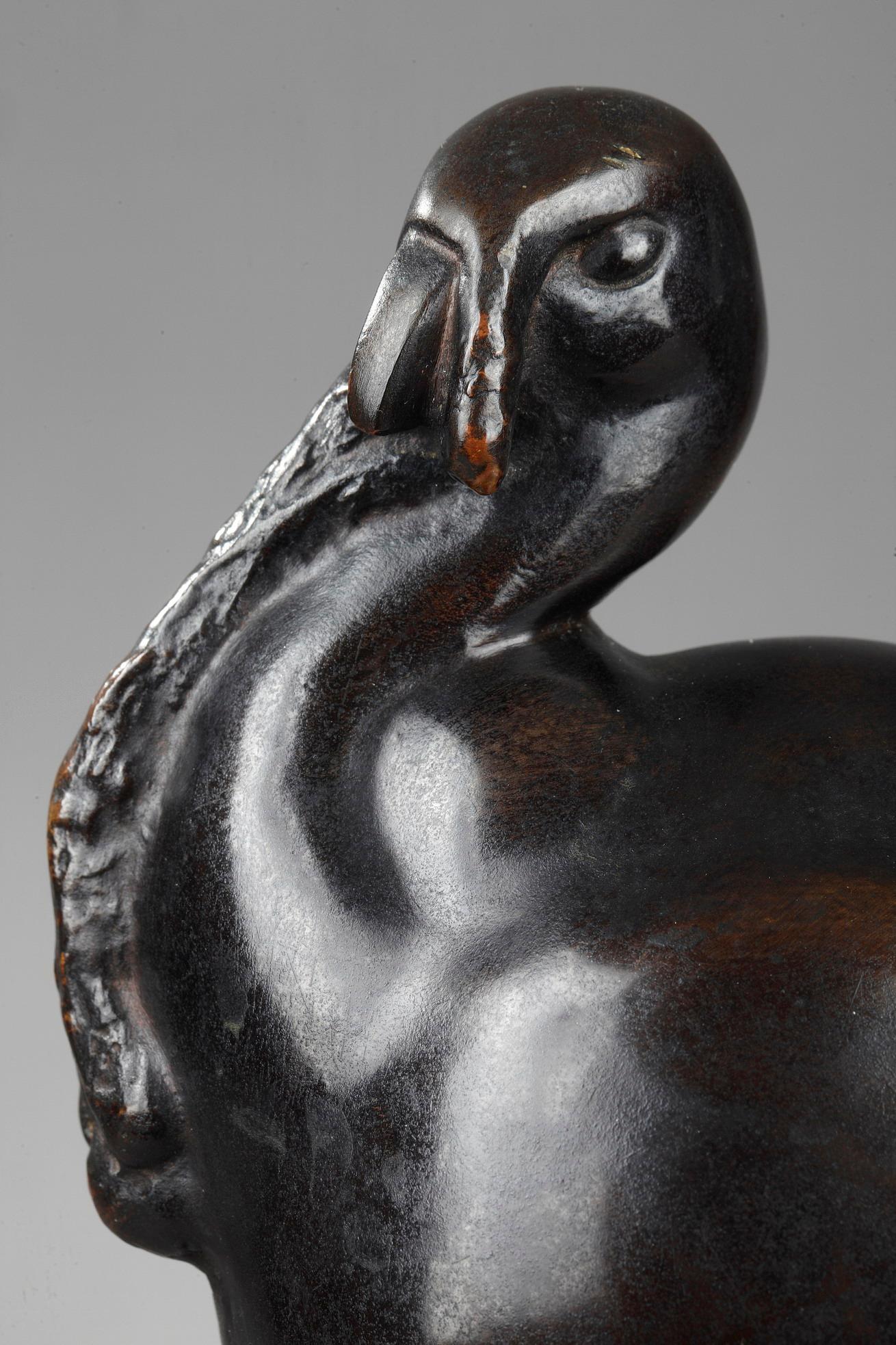 Tacchino selvatico - Figurative Sculpture Oro di Simone Boutarel