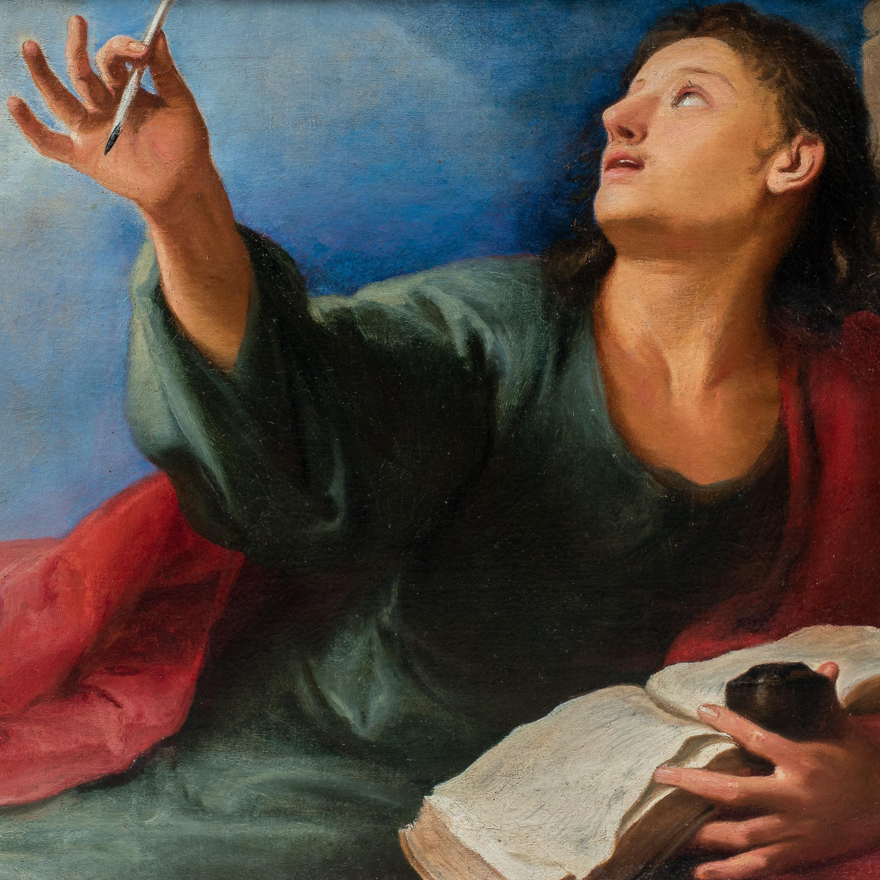 Simone Brentana (Venetian master) - Late 17th century figure painting - Saint For Sale 1