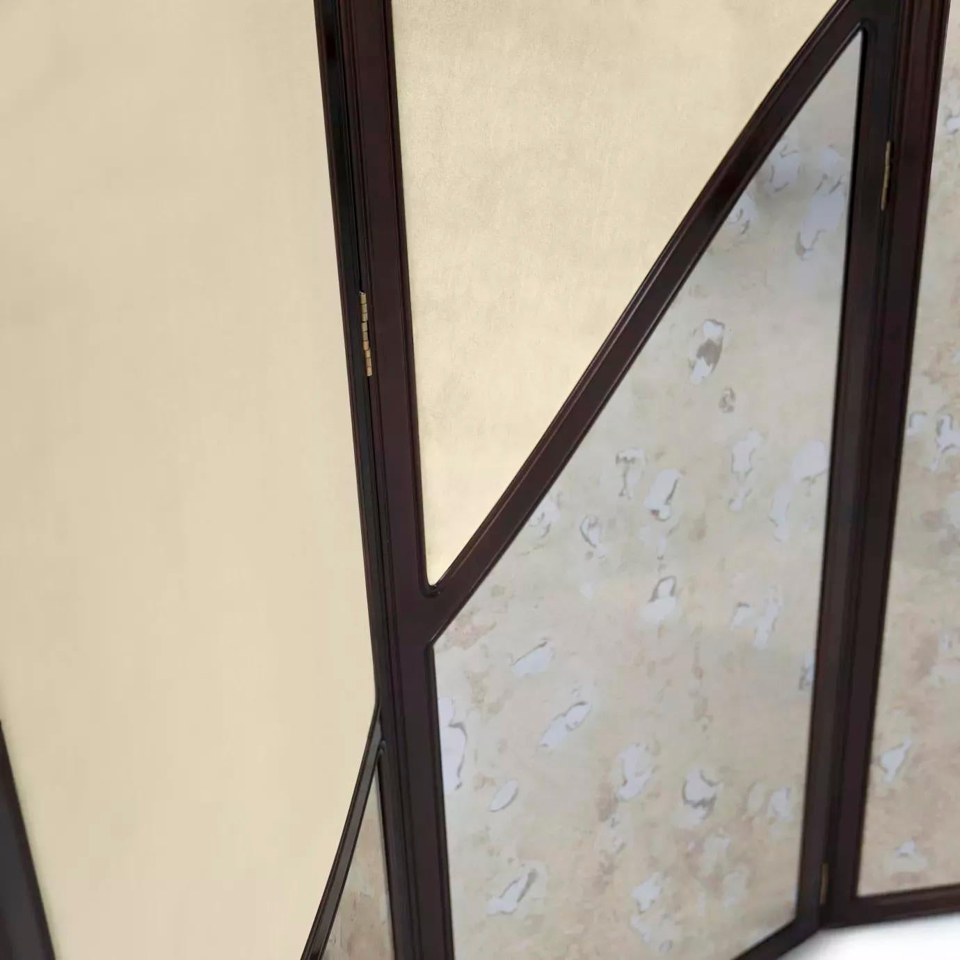 Hand-Crafted Simone Fabric Screen For Sale