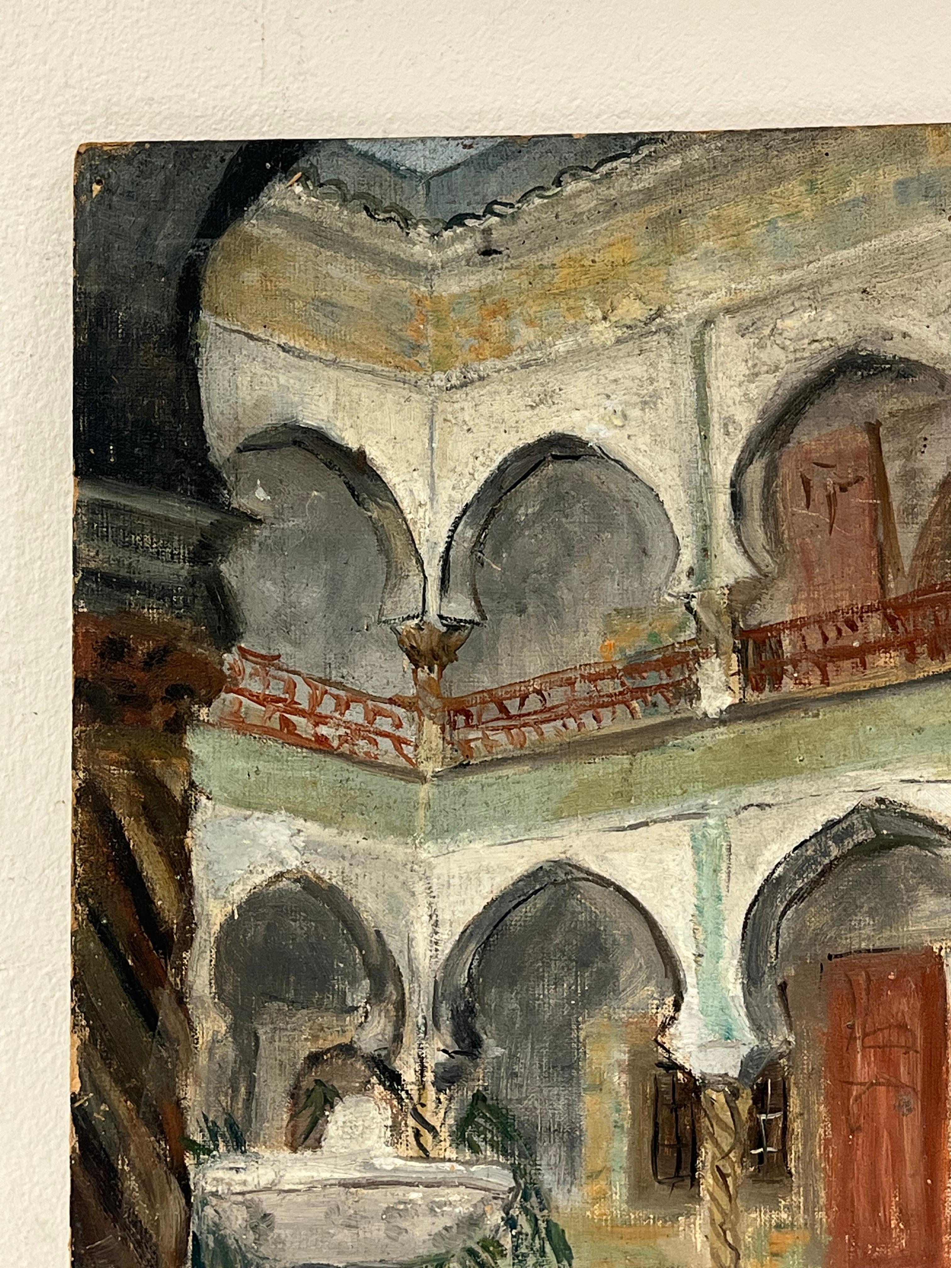 Courtyard with Arched Colonnades and Fountain
Simone Forge 1930's French Impressionist  
oil on board unframed
board: 16 x 13 inches
Provenance: private collection
Condition: great condition 

For more any more information please do contact us with