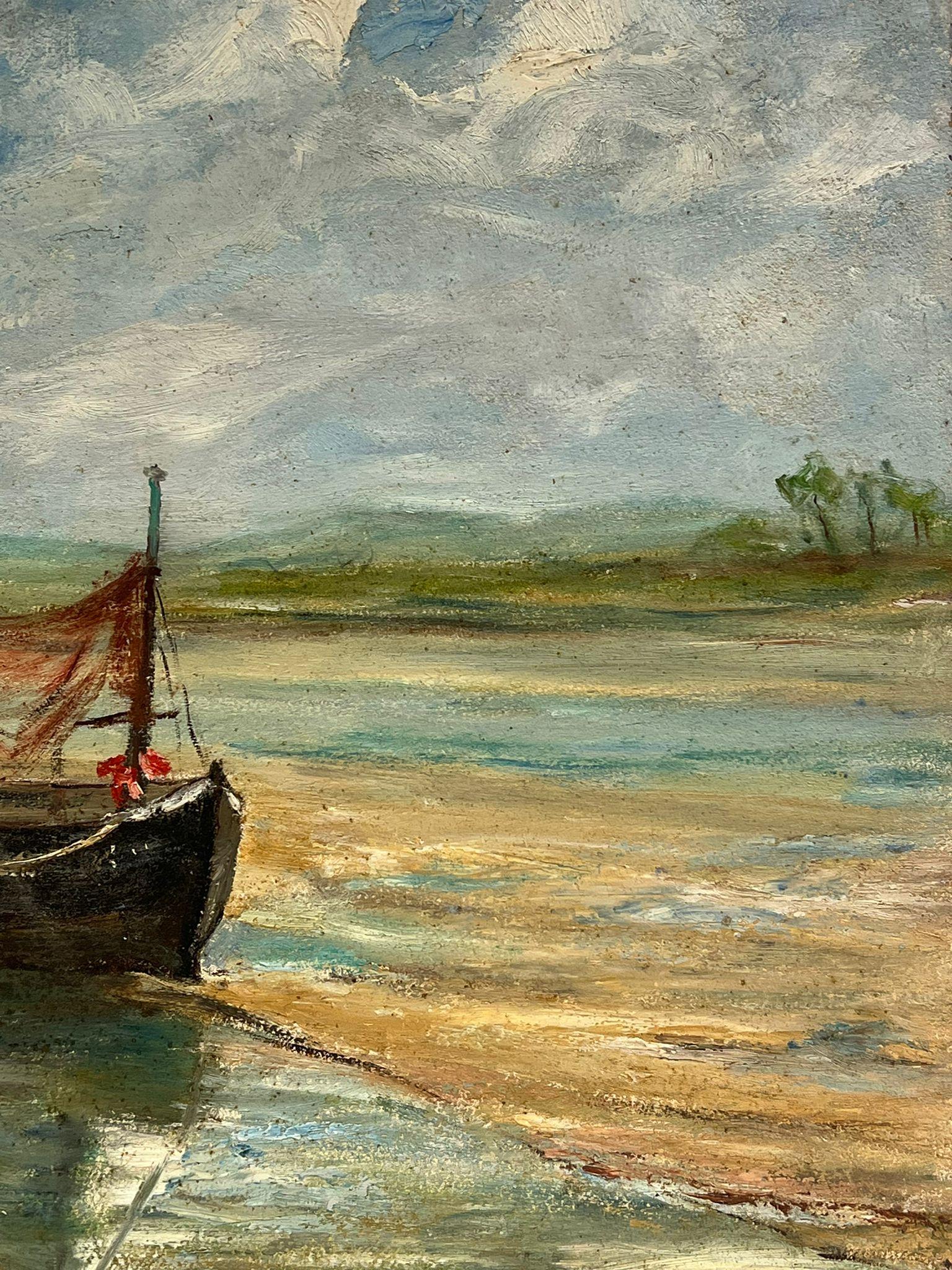Fischerboote
Simone Forge 1930er Jahre Französischer Impressionist  
Öl auf Karton ungerahmt
Brett: 13 x 16 Zoll
Provenienz: Privatsammlung, Paris
Zustand: insgesamt guter und gesunder Zustand 

Für weitere Informationen wenden Sie sich bitte an