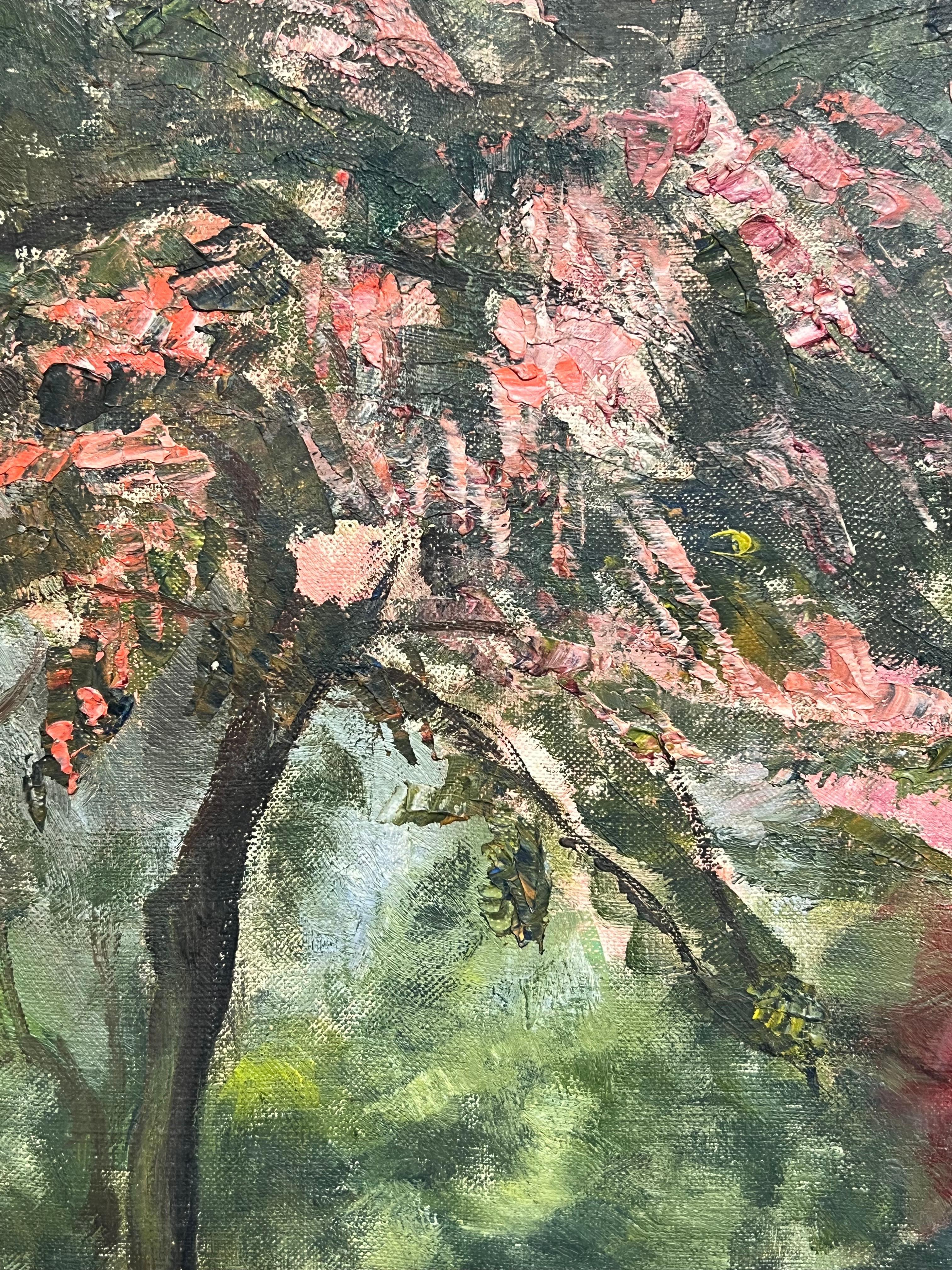 
Simone Forge 1930er Jahre Französischer Impressionist 
Öl auf Leinwand auf Karton aufgezogen ungerahmt
Brett: 15 x 18 Zoll
Provenienz: Privatsammlung
Condit: sehr guter Zustand 

Das Gemälde zeigt eine heitere Landschaft, wahrscheinlich in einem