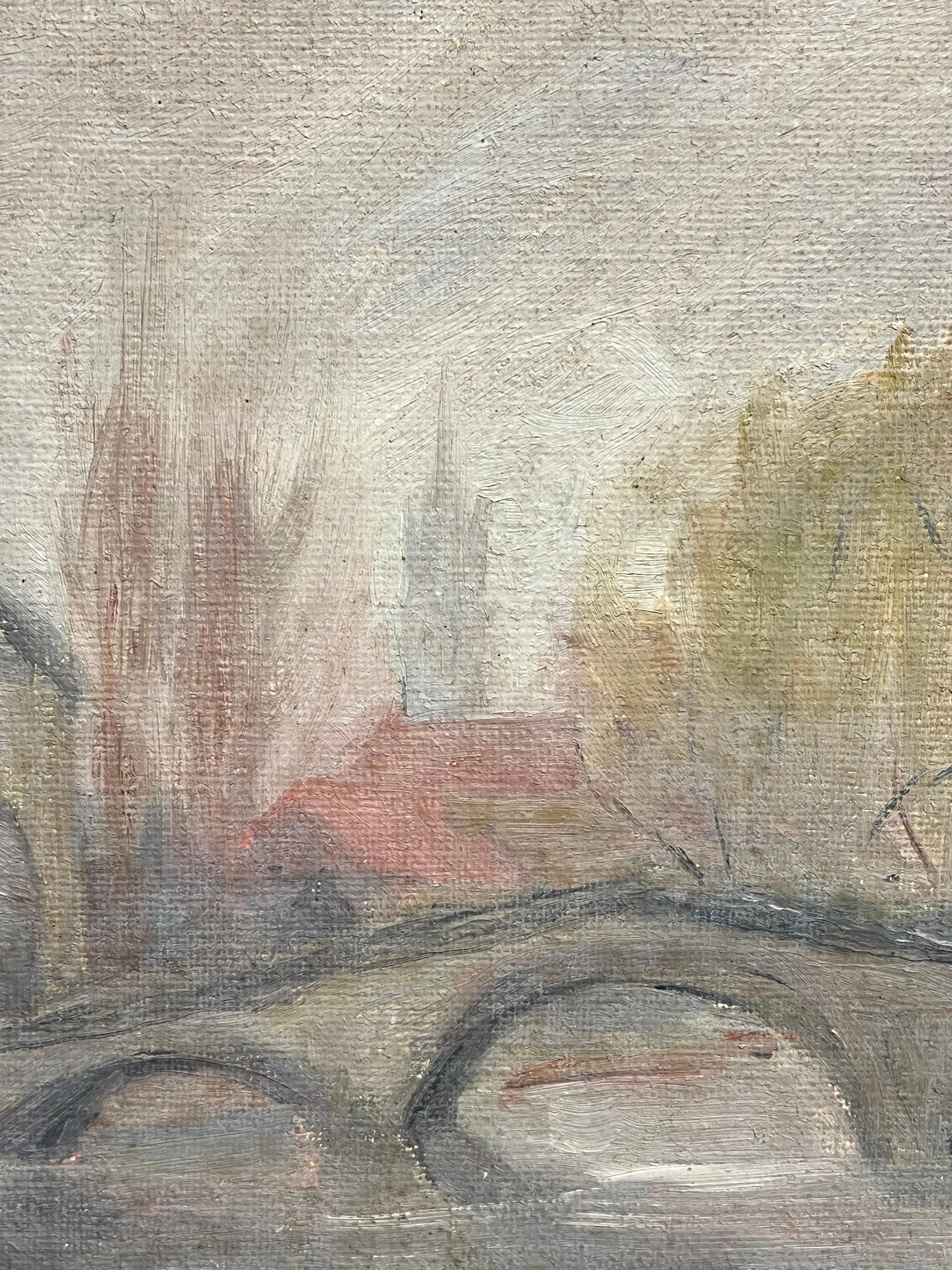 Rendered Bridge Scene
Simone Forge 1930's French Impressionist 
oil on canvas unframed
canvas: 13 x 18 inches
Provenance: private collection
Condition: great condition

For more any more information please do contact us with any questions you may