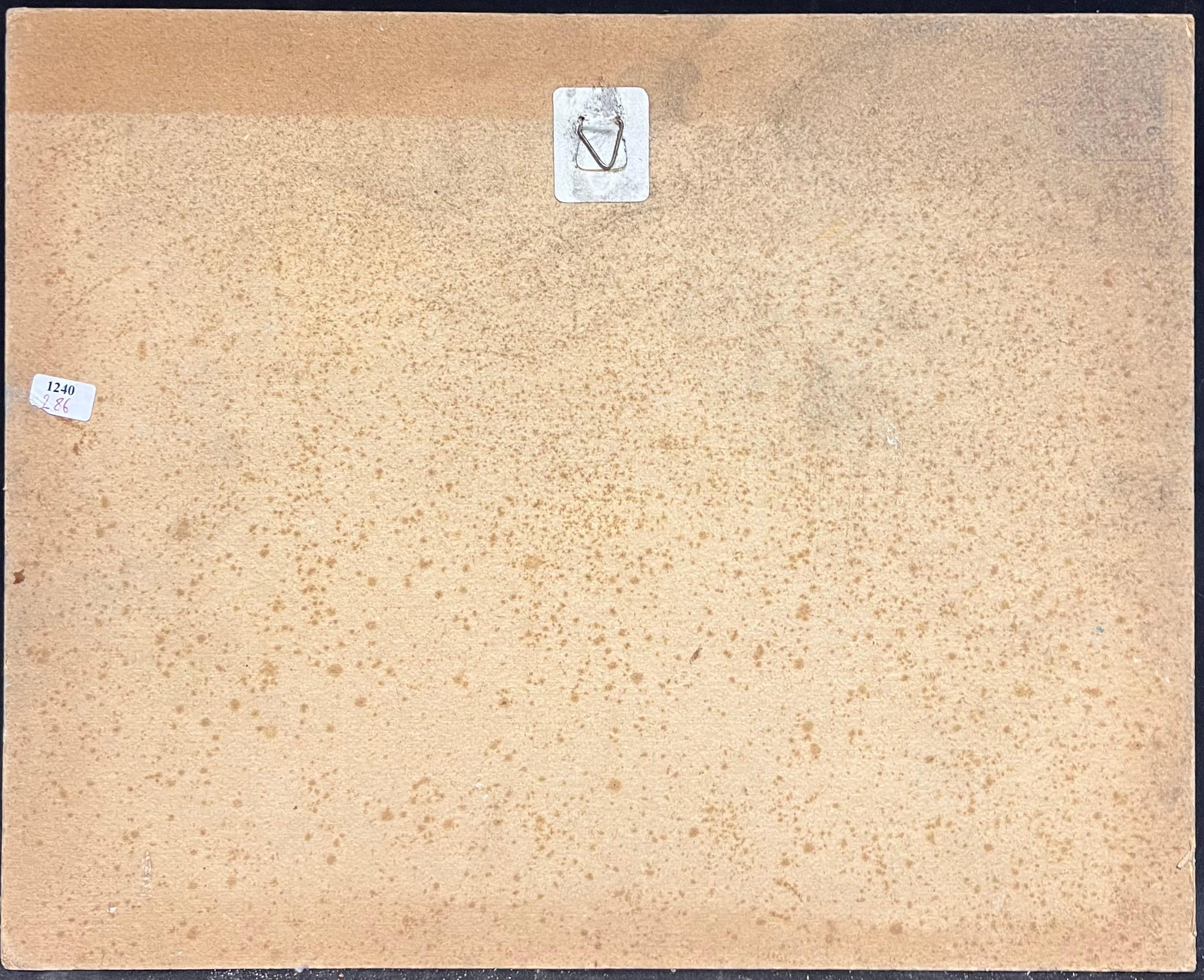 1930's French Impressionist Ruhige Küstenszene mit verwitterten Fischerbooten im Angebot 1