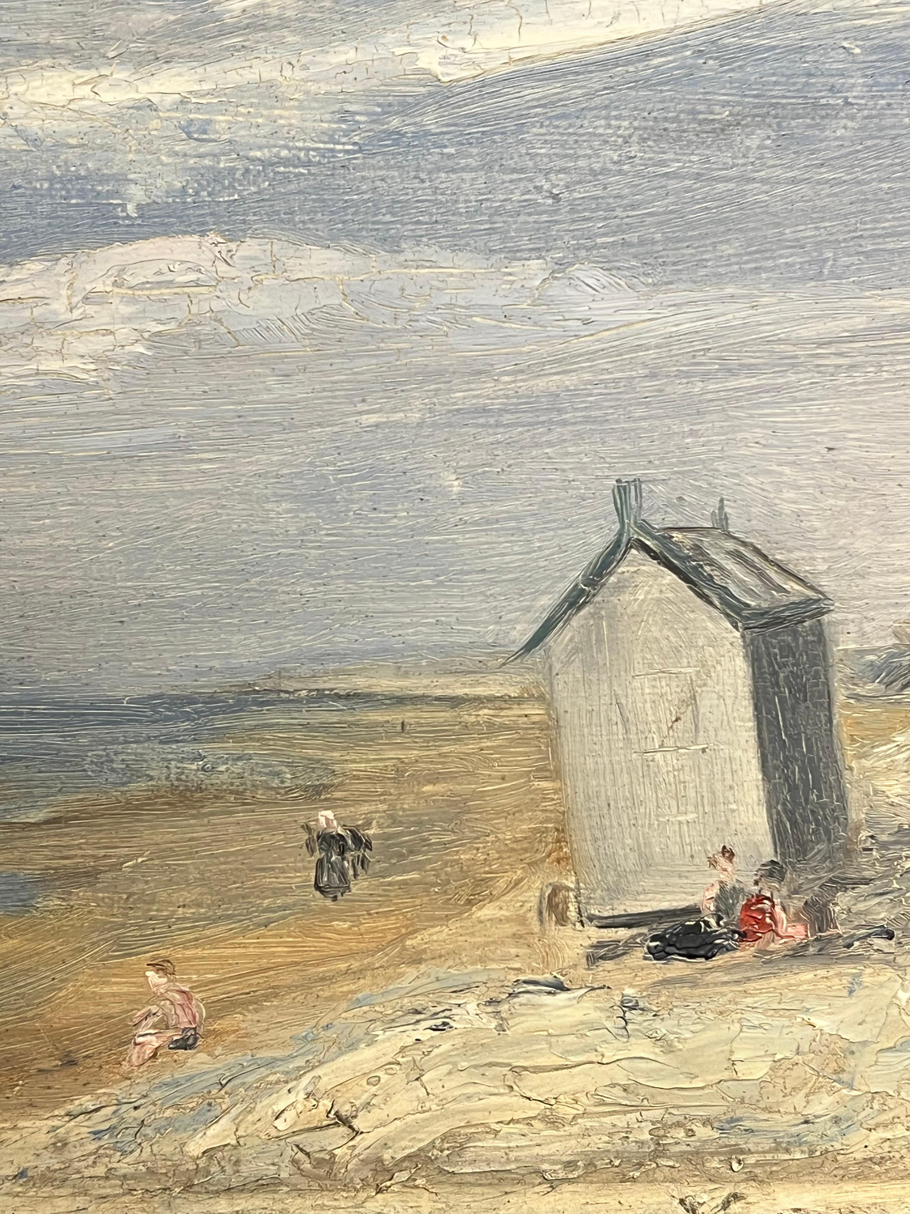 Beach Huts on The Shore
Simone Forge 1930's French Impressionist 
oil on board unframed
board: 10.75 x 13.75 inches
inscribed verso
Provenance: private collection
Condition: great condition 

For more any more information please do contact us with