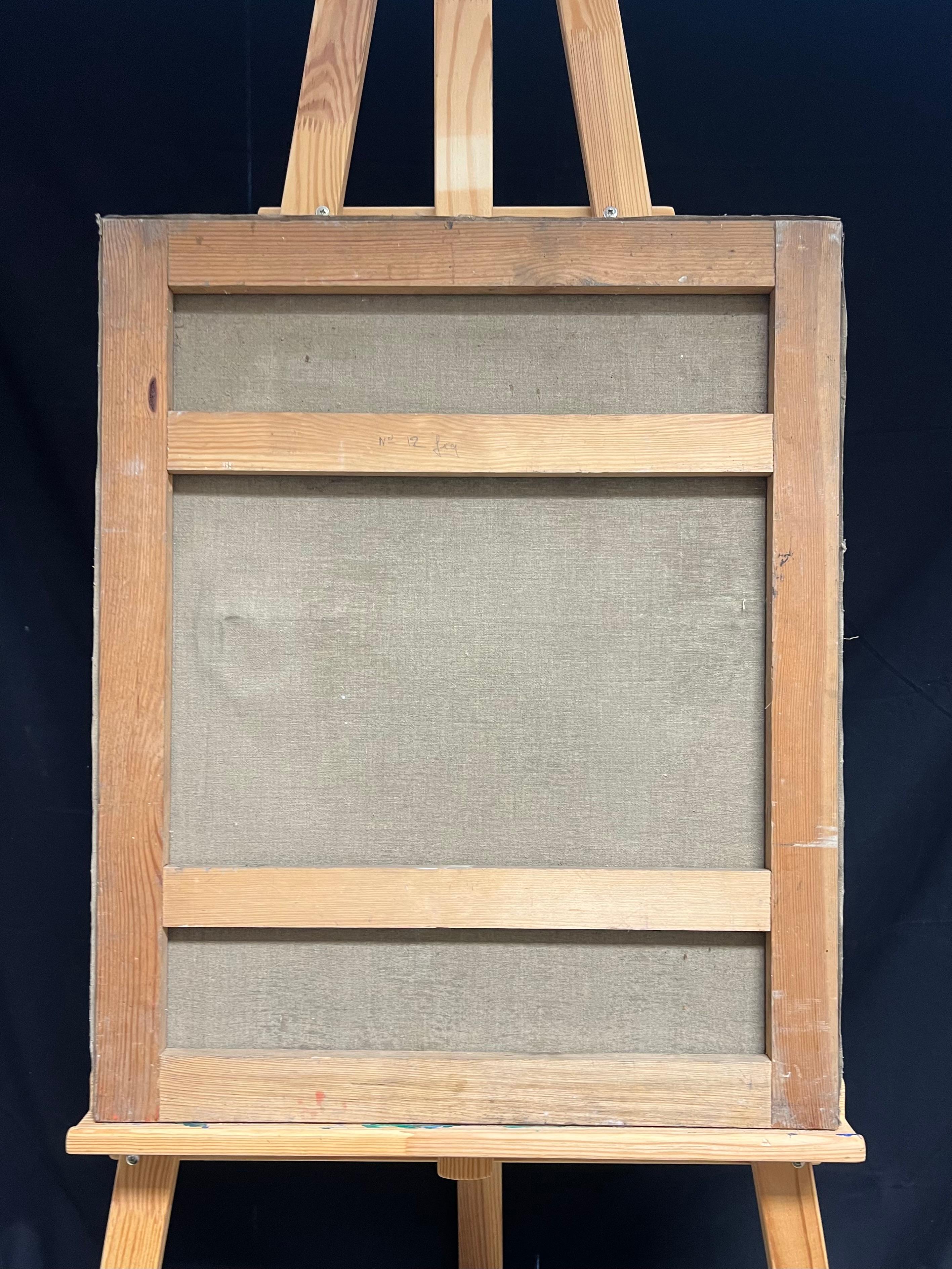 Expressionistisches männliches Porträt, Französisches Ölgemälde, Mitte des 20. Jahrhunderts im Angebot 5