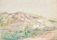 Paysage impressionniste des collines roulantes blanches et de légumes vertes éparses