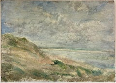 Mid 20th Century French Impressionist Oil Dusty Sand Dunes Landscape