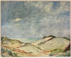 Mid 20th Century French Impressionist Oil Sand Dunes Coastal Seascape