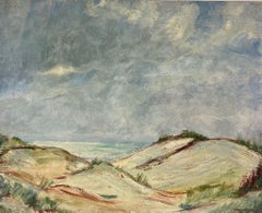 Mid 20th Century French Impressionist Oil Sand Dunes Coastal Seascape