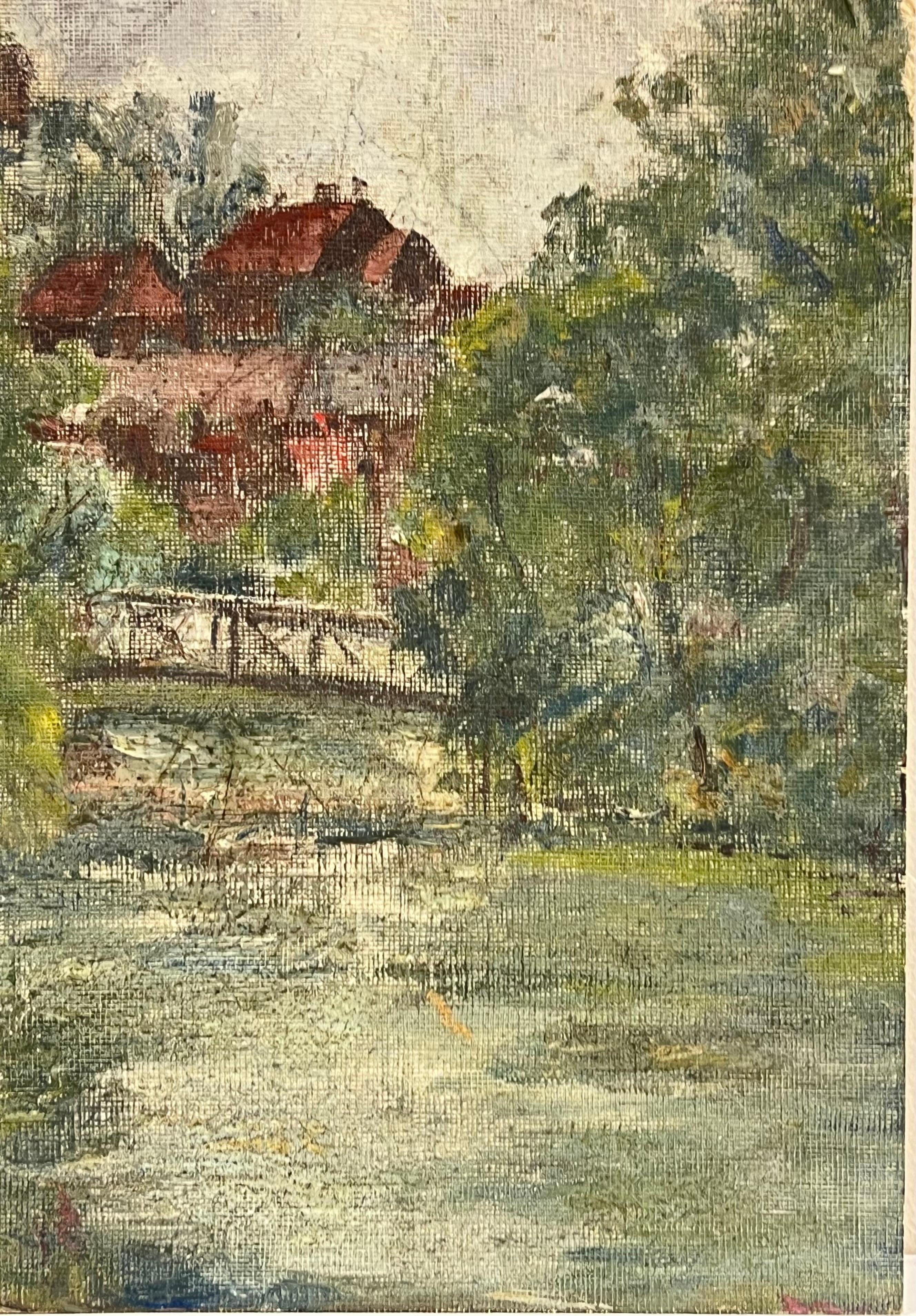 Tranquila escena fluvial
Simone Forge Impresionista francés de 1930  
óleo sobre tabla sin enmarcar
tablero: 16 x 13 pulgadas
Procedencia: colección privada
Estado: gran estado 

Para más información, ponte en contacto con nosotros. Gracias, señor. 