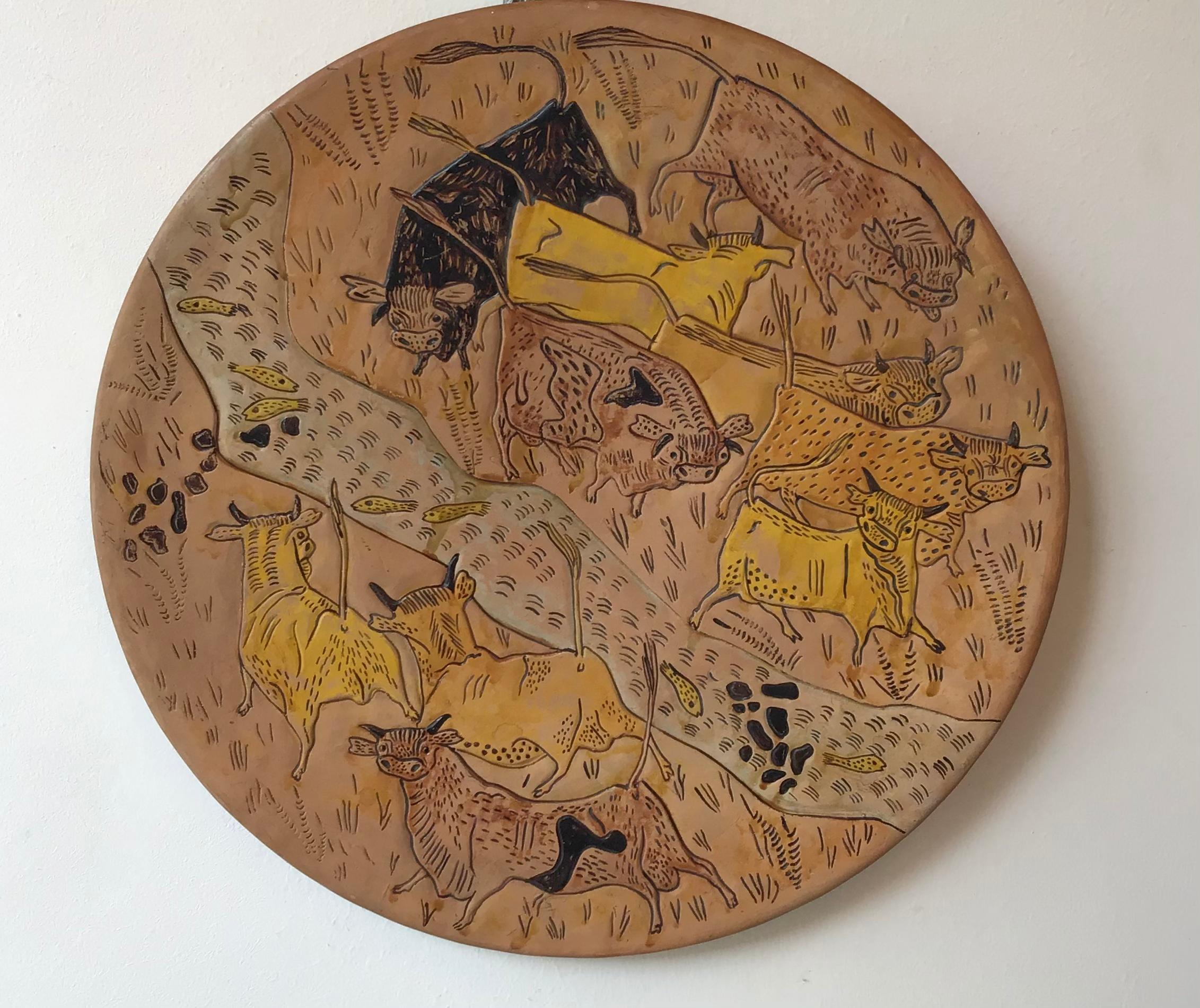 Simone Lai / Plaque murale Fancello en terre cuite, 1930, Italie.