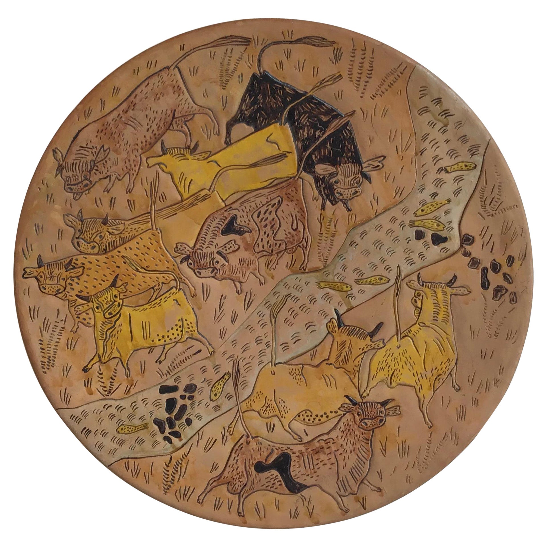 Simone Lai/Fancello Assiette murale en terre cuite, 1930, Italie en vente
