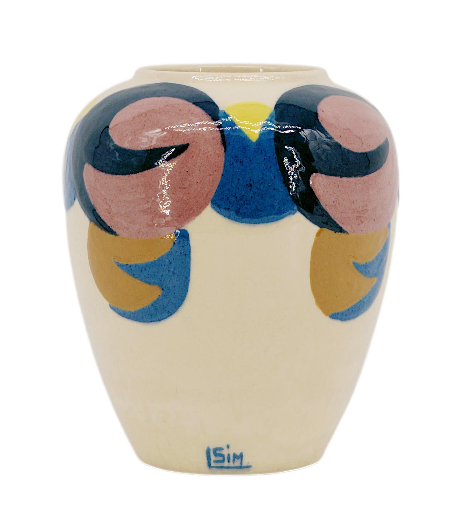 Francese Vaso Art Deco Simone Larrieu, 19320 in vendita