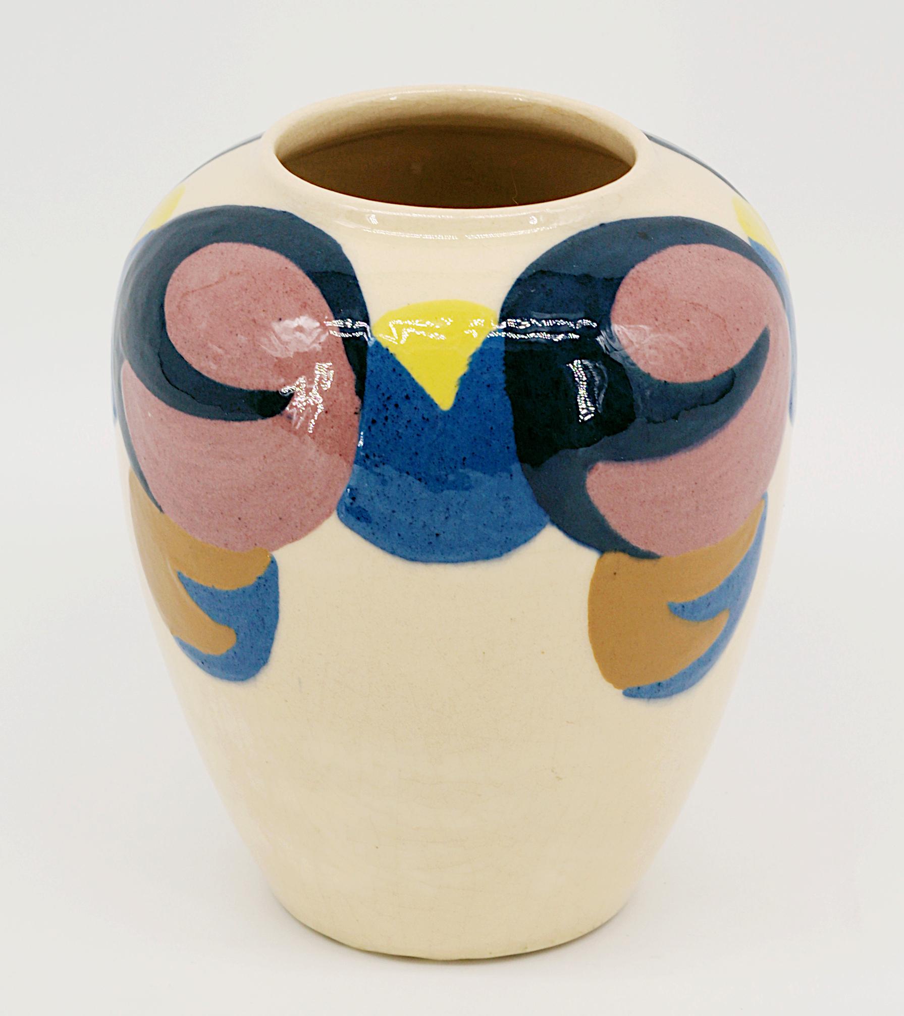 Simone LARRIEU French Art Deco Vase, 1930s In Good Condition For Sale In Saint-Amans-des-Cots, FR