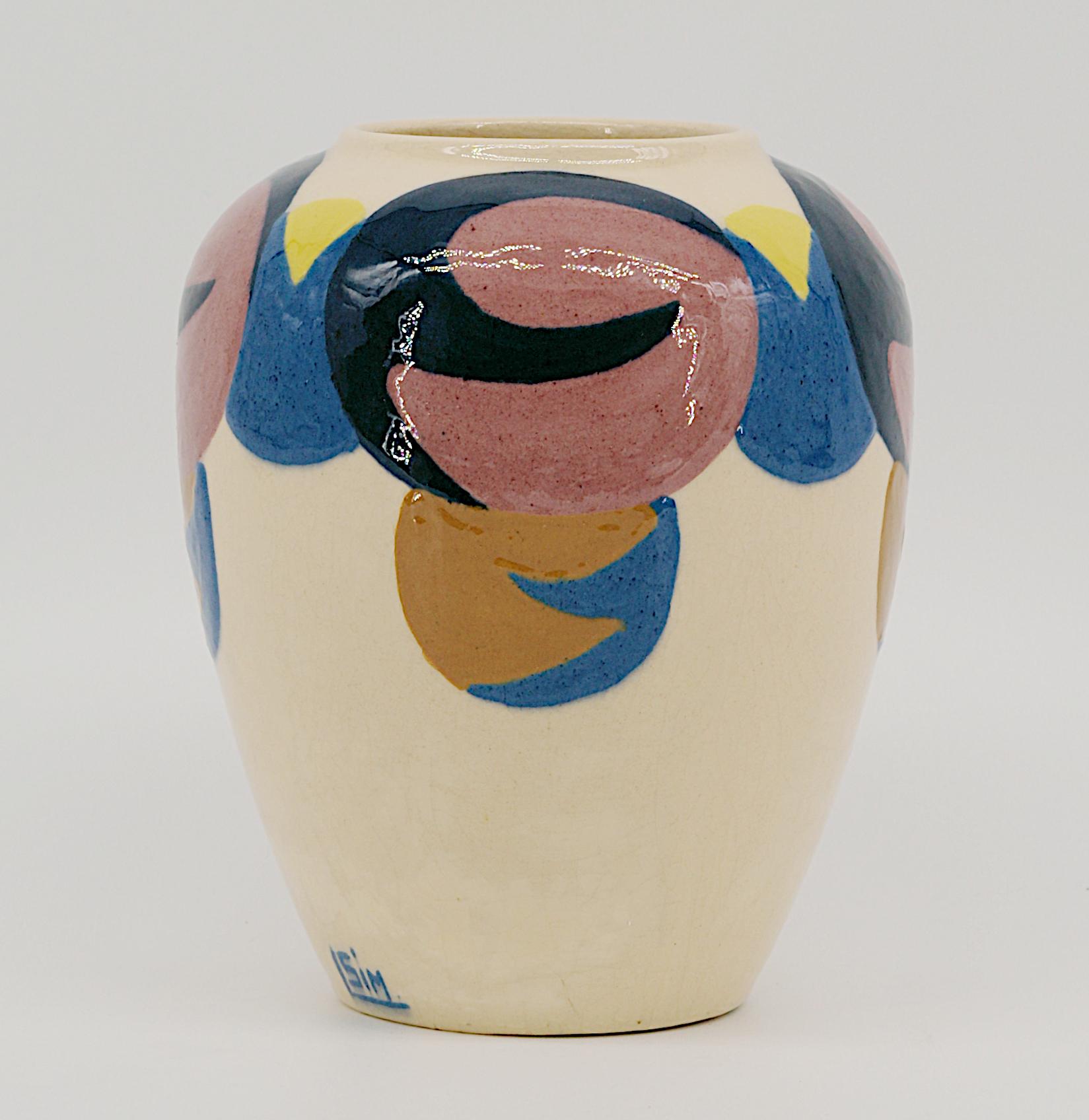 Simone LARRIEU Französische Art-déco-Vase, 1930er-Jahre im Zustand „Gut“ im Angebot in Saint-Amans-des-Cots, FR