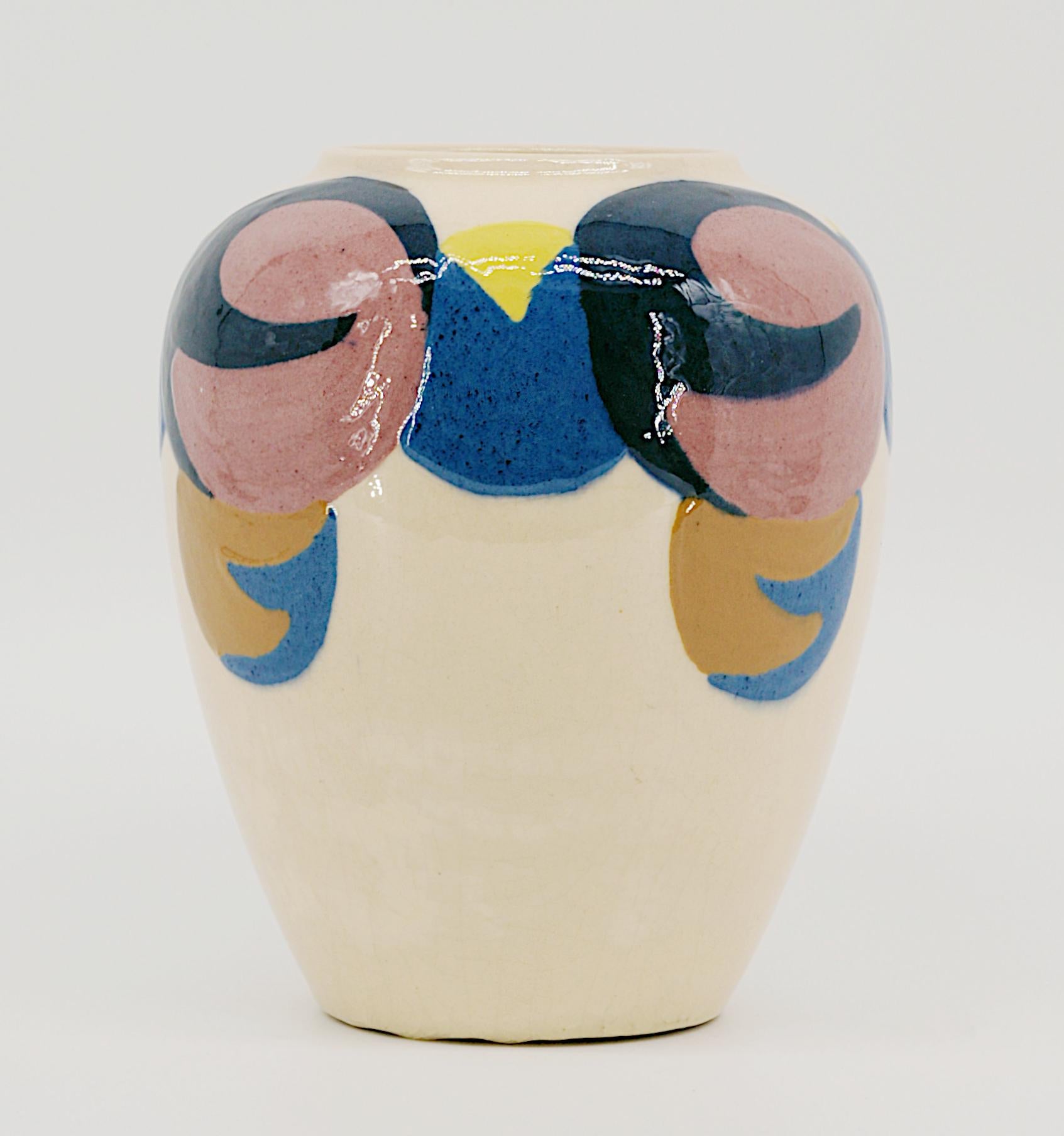 Ceramic Simone LARRIEU French Art Deco Vase, 1930s For Sale