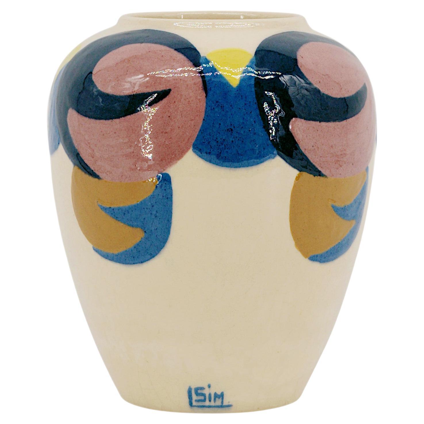Simone LARRIEU French Art Deco Vase, 1930s For Sale