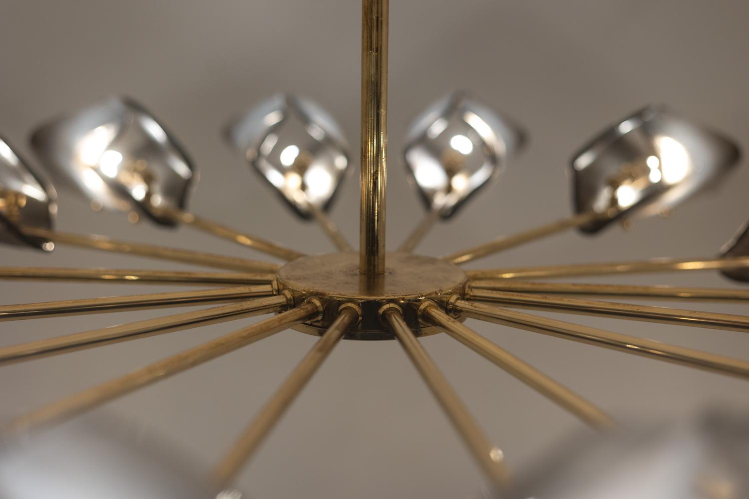 Italian Simone Malachin. Murano glass “star” chandelier. Contemporary. For Sale