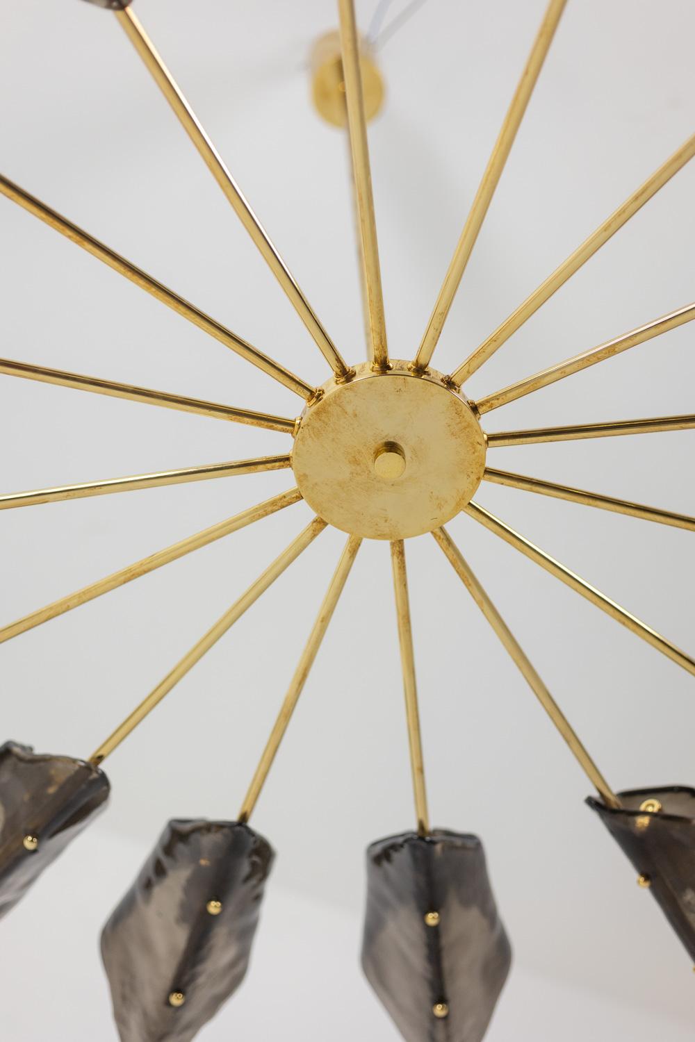 Simone Malachin. Murano glass “star” chandelier. Contemporary. For Sale 3