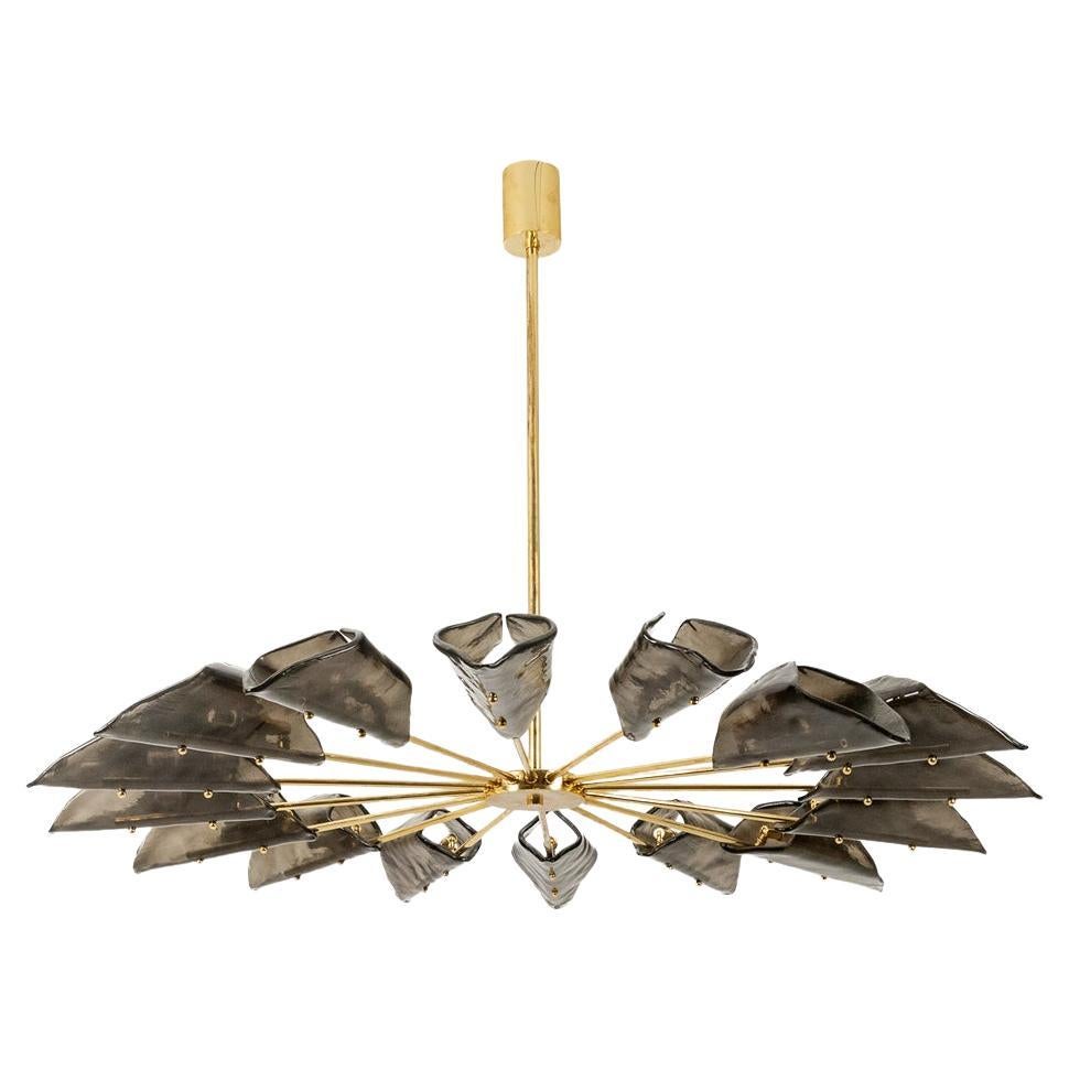 Simone Malachin. Murano glass “star” chandelier. Contemporary. For Sale