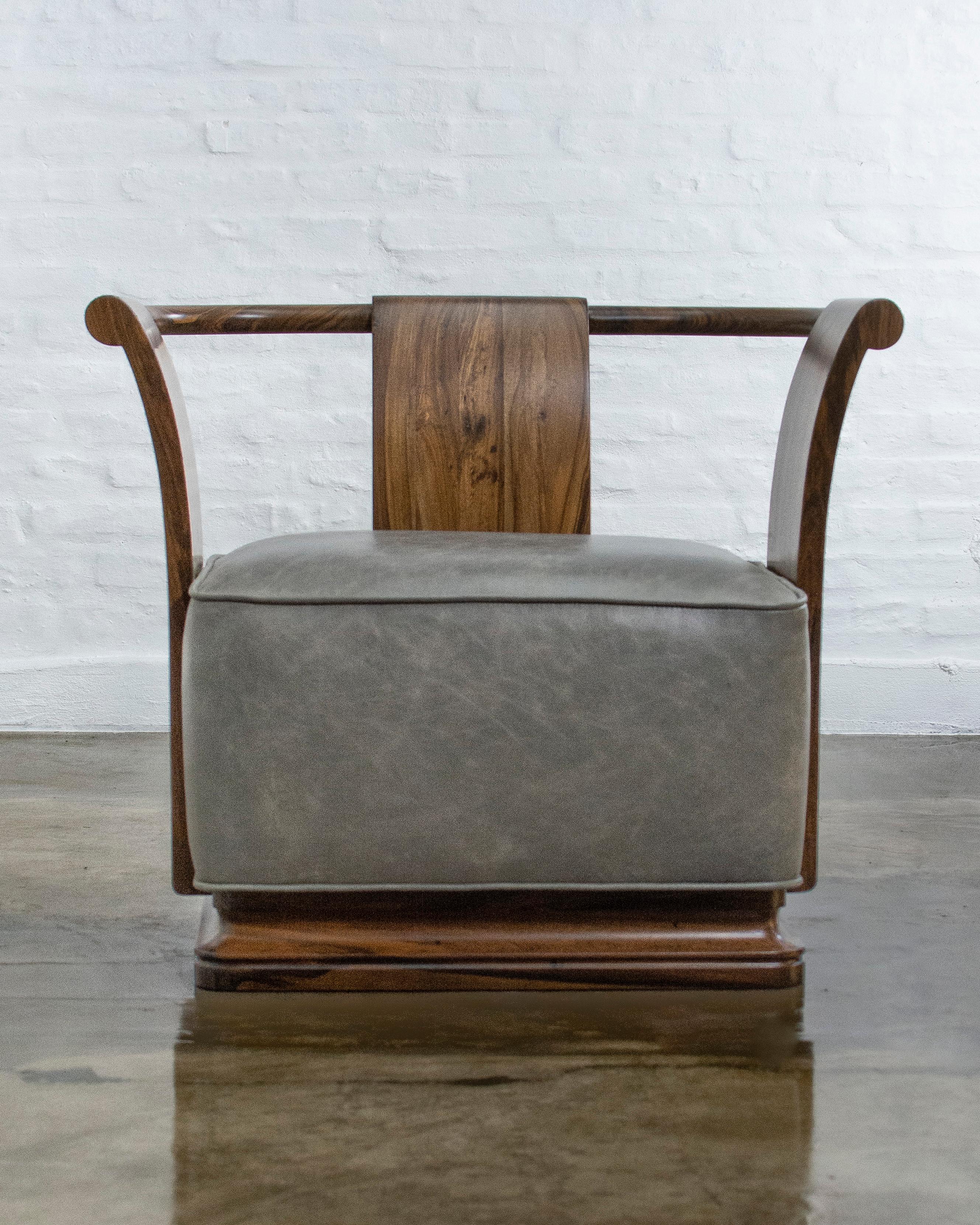 Loungesessel aus massivem Argentinischem Palisanderholz aus Leder von Costantini im Angebot 2
