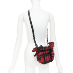 SIMONE ROCHA 2018 Borsa a tracolla in tartan Mini borsa a tracolla in tartan metallizzato con perline