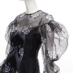 SIMONE ROCHA 2020 Runway Delft Wrengirl black white tulle tiered dress UK6 XS