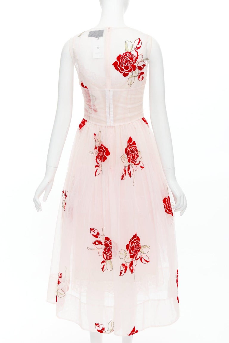 open lace back dress Pink Floral Embroidered Long Sleeve Mini Dress - All Dresses
