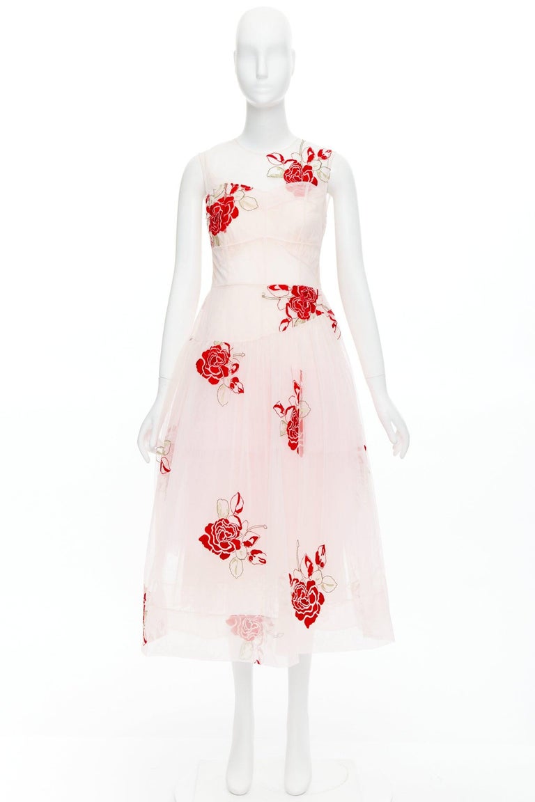 simone rocha embroidered dress Simone Rocha Lace Trim Slip Dress — Black Size: 6 main image 1