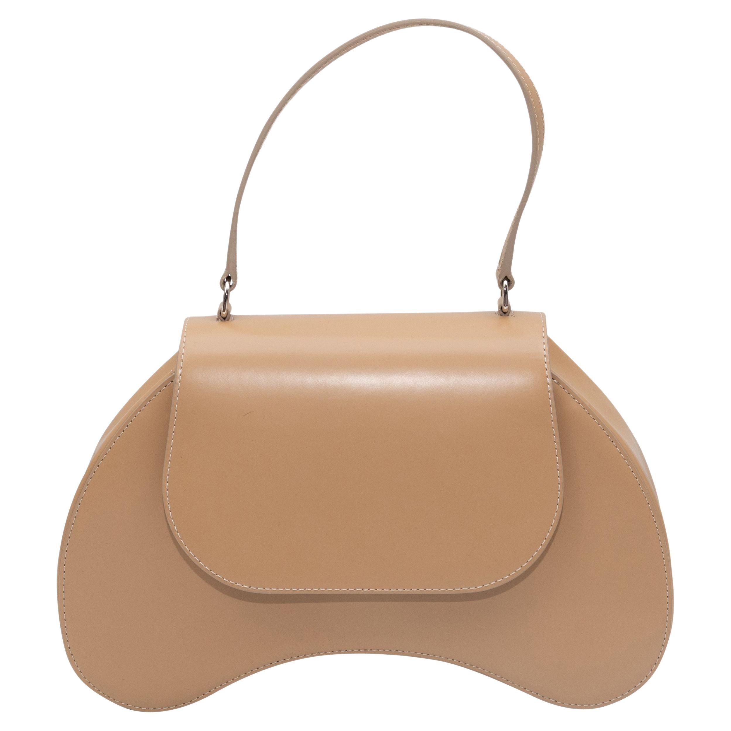 Simone Rocha Beige Leather Bean-Shaped Handbag