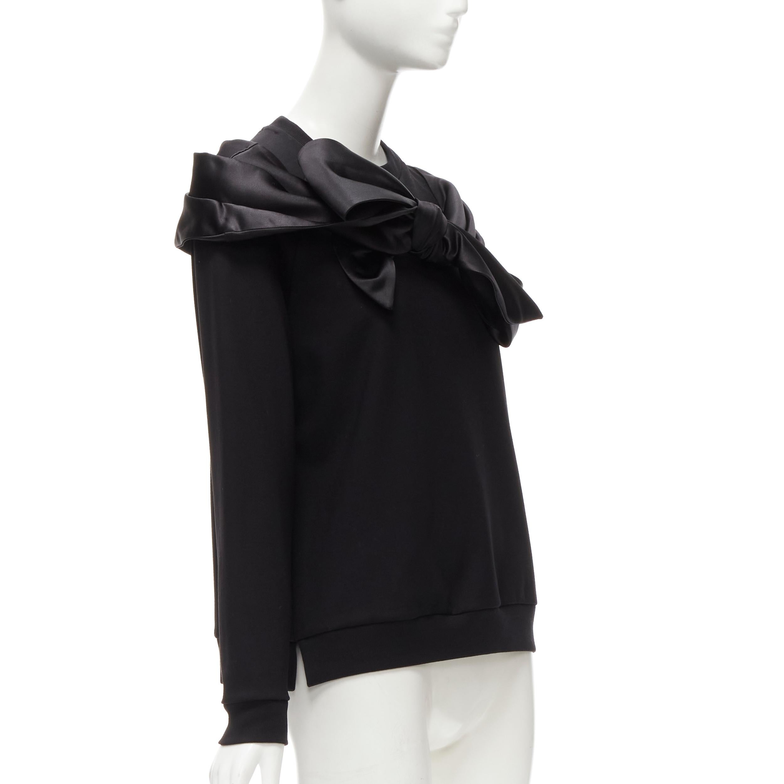 SIMONE ROCHA black bow tie sash oversized pullover sweatshirt XXS In Excellent Condition In Hong Kong, NT