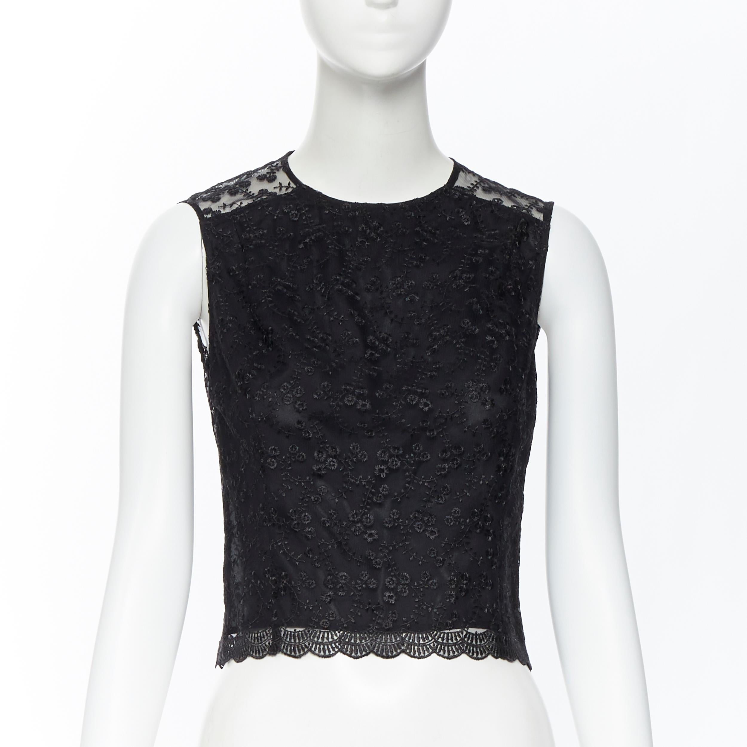 embroidered mesh top