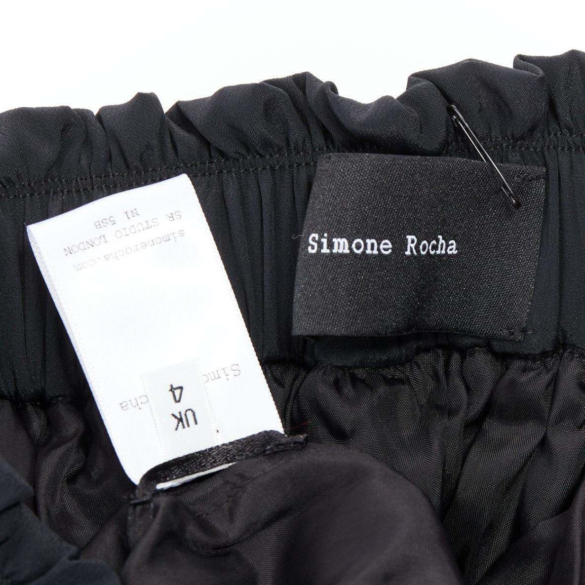 SIMONE ROCHA black floral sequin embellished tulle tutu skirt UK4 XXS For Sale 3