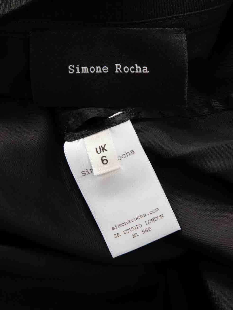 Simone Rocha Black Floral Sequin Midi Dress Size XS For Sale 1